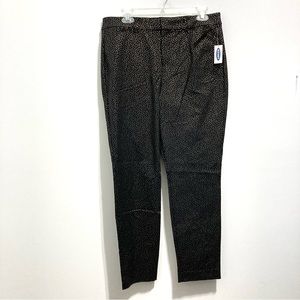 🆕 Old Navy Pixie High Rise Pants with Gold Tone Shimmery Polka Dot Trousers